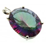 Mystic Topaz Gemstone Sterling Silver Pendant 03